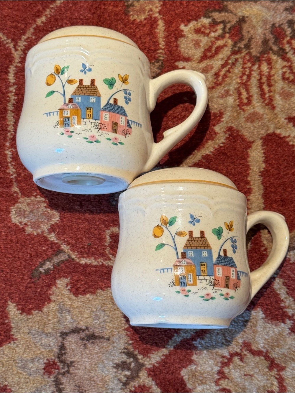 Vintage Heartland stoneware salt and pepper set